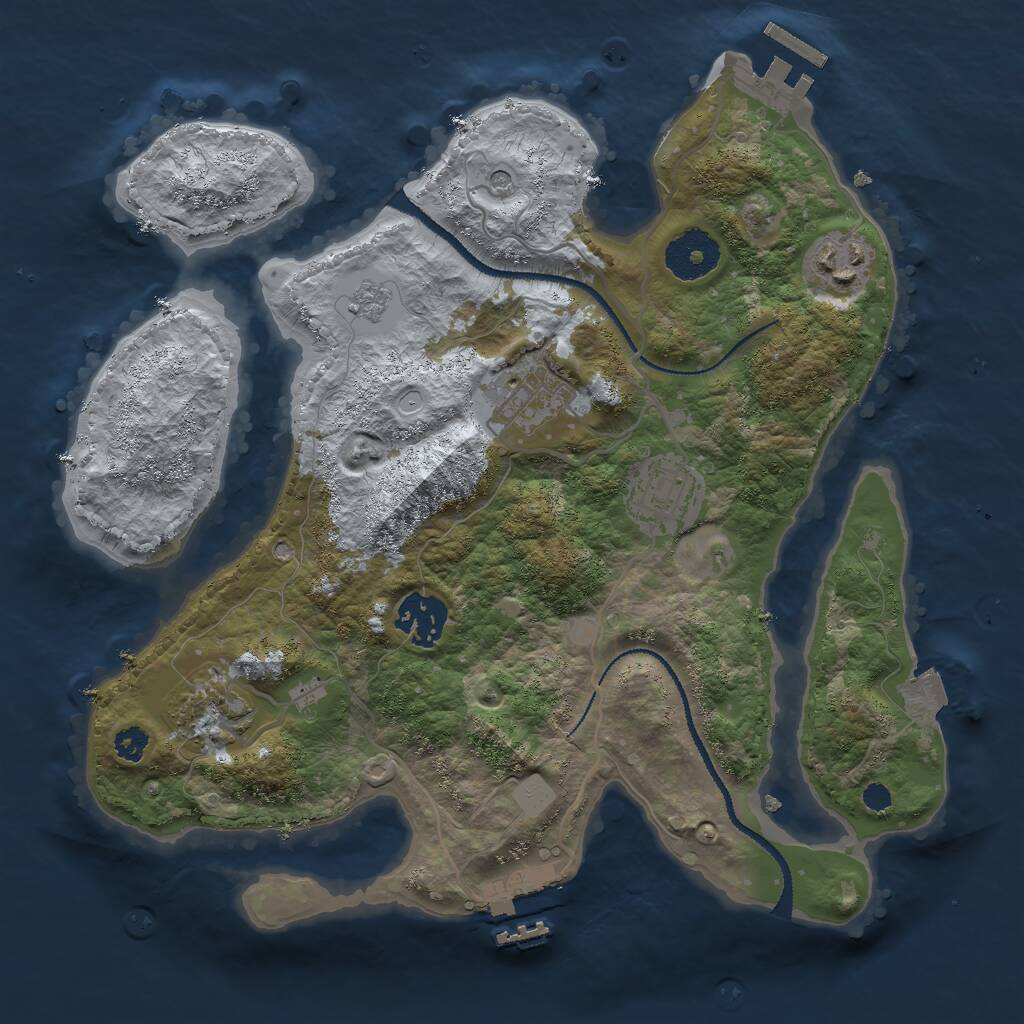 Rust Map: Procedural Map, Size: 3000, Seed: 121121, 10 Monuments