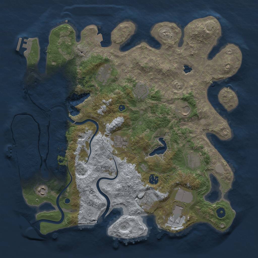 Rust Map: Procedural Map, Size: 4000, Seed: 87060380, 16 Monuments