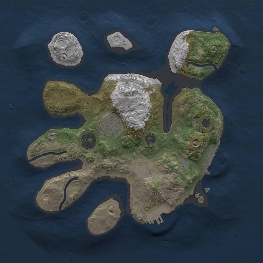 Rust Map: Procedural Map, Size: 2500, Seed: 209538817, 8 Monuments