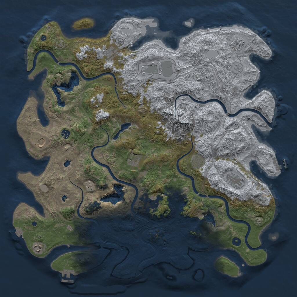 Rust Map: Procedural Map, Size: 5000, Seed: 6546452, 17 Monuments