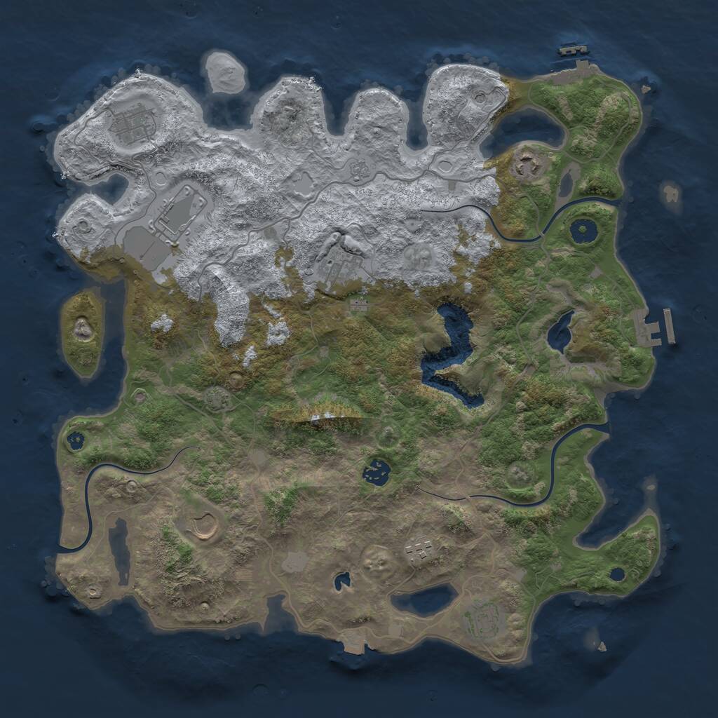 Rust Map: Procedural Map, Size: 4100, Seed: 11512, 14 Monuments