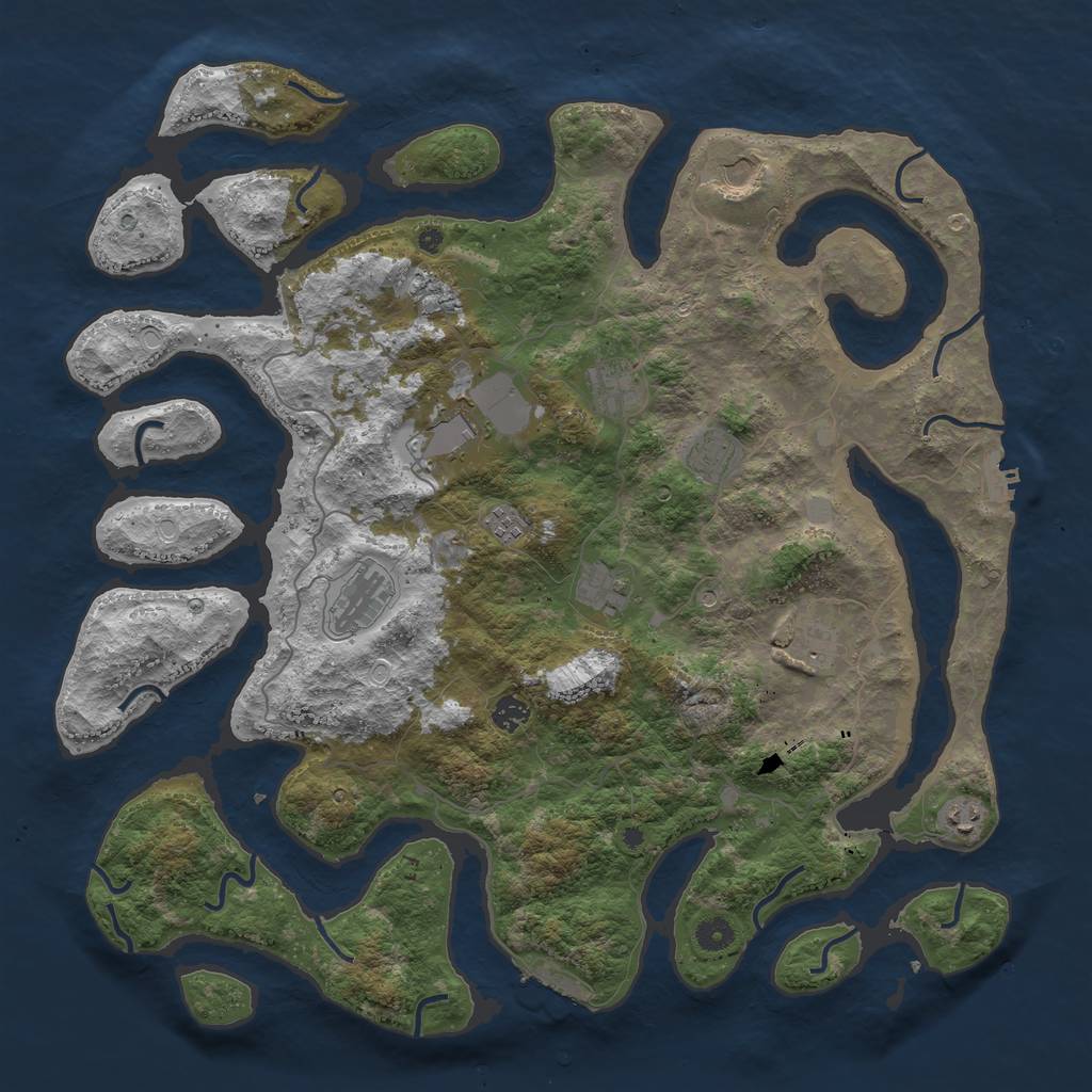 Rust Map: Procedural Map, Size: 4600, Seed: 24832, 19 Monuments