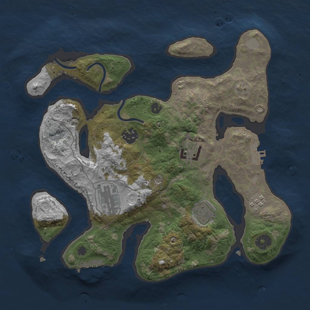 Rust Map: Procedural Map, Size: 3000, Seed: 705732334, 13 Monuments