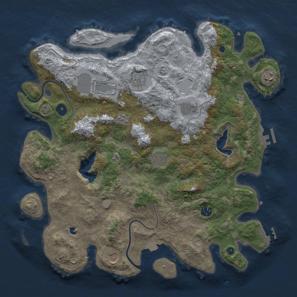 Rust Map: Procedural Map, Size: 4000, Seed: 1624948, 14 Monuments