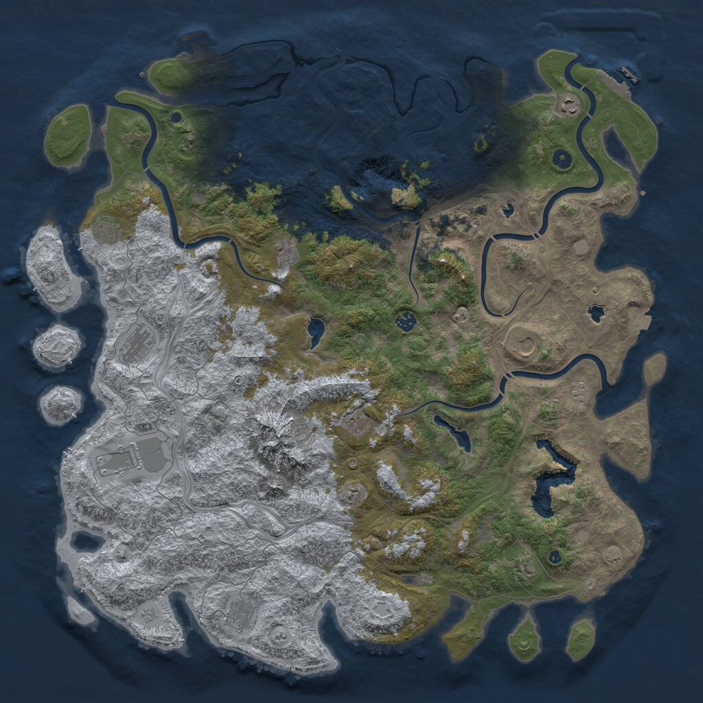 Rust Map: Procedural Map, Size: 5500, Seed: 70, 17 Monuments