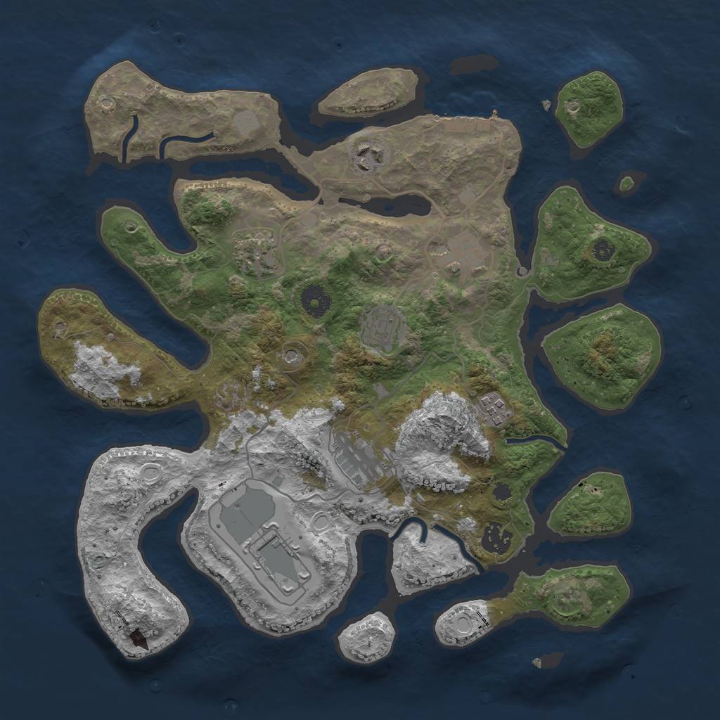 Rust Map: Procedural Map, Size: 3500, Seed: 469432855, 15 Monuments