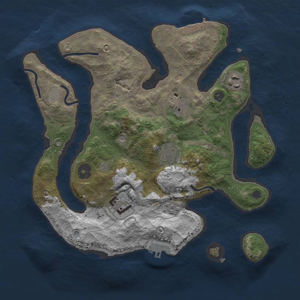Rust Map: Procedural Map, Size: 3000, Seed: 1814065765, 13 Monuments