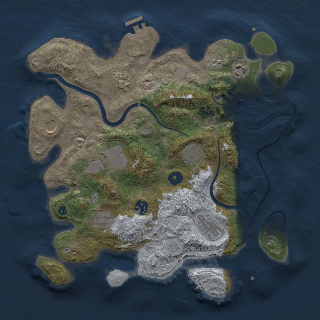 Rust Map: Procedural Map, Size: 3500, Seed: 331, 14 Monuments