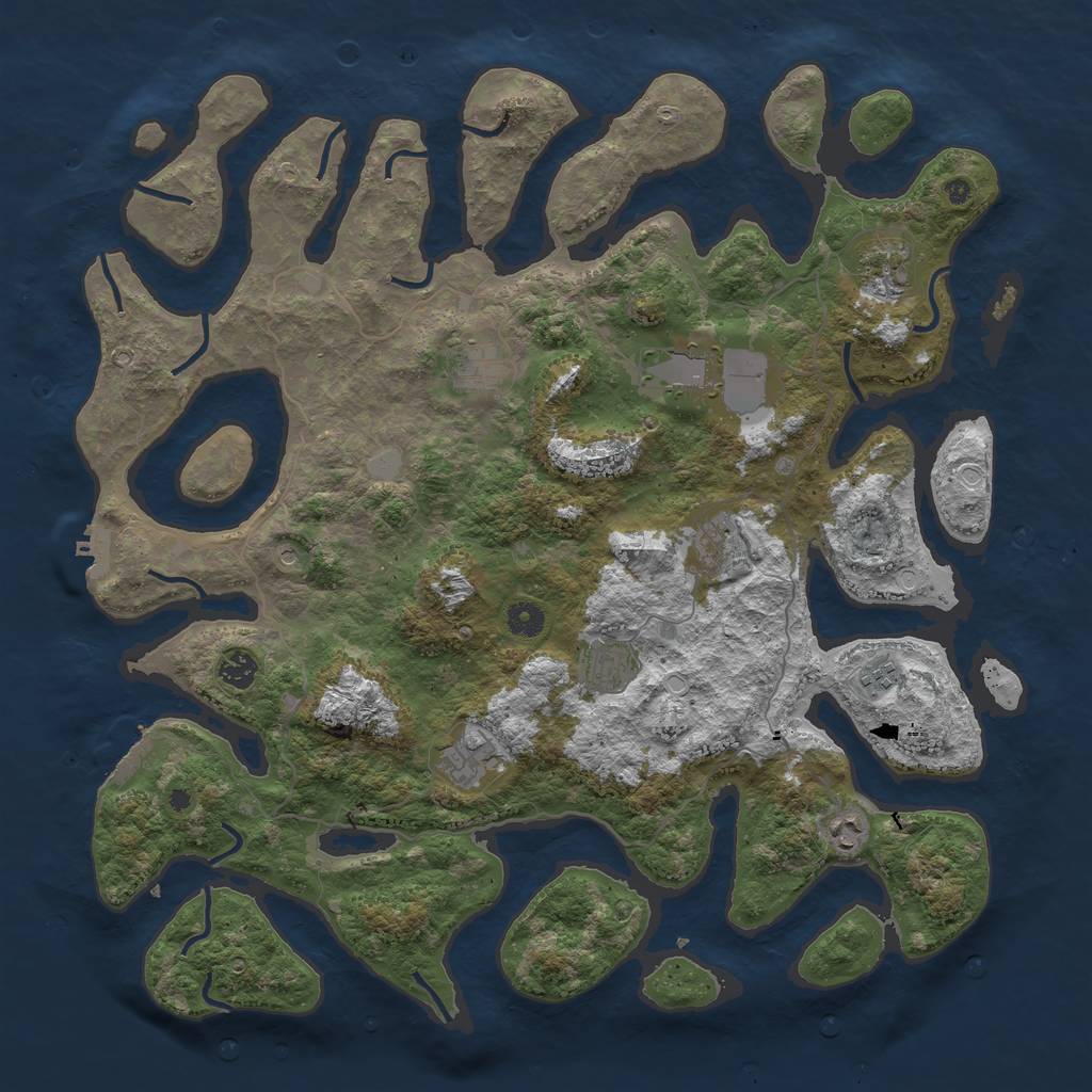 Rust Map: Procedural Map, Size: 4500, Seed: 101887098, 17 Monuments
