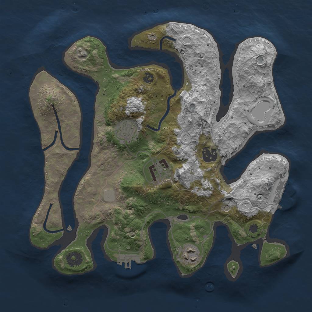 Rust Map: Procedural Map, Size: 3000, Seed: 3067, 12 Monuments