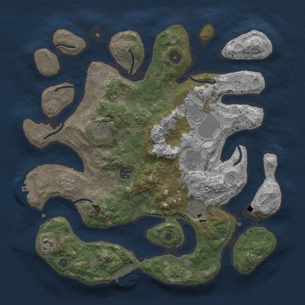 Rust Map: Procedural Map, Size: 3600, Seed: 1926790984, 15 Monuments