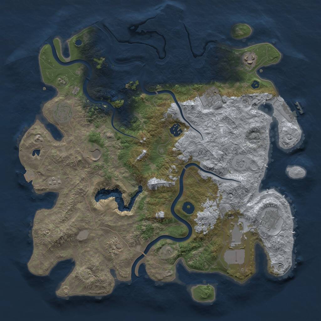Rust Map: Procedural Map, Size: 4000, Seed: 19970, 15 Monuments