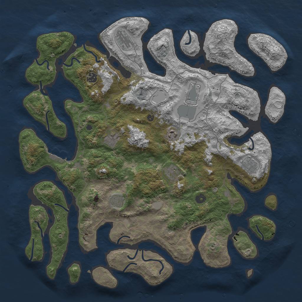 Rust Map: Procedural Map, Size: 4500, Seed: 1574928356, 16 Monuments