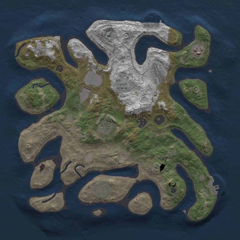 Rust Map: Procedural Map, Size: 3500, Seed: 168497154, 15 Monuments