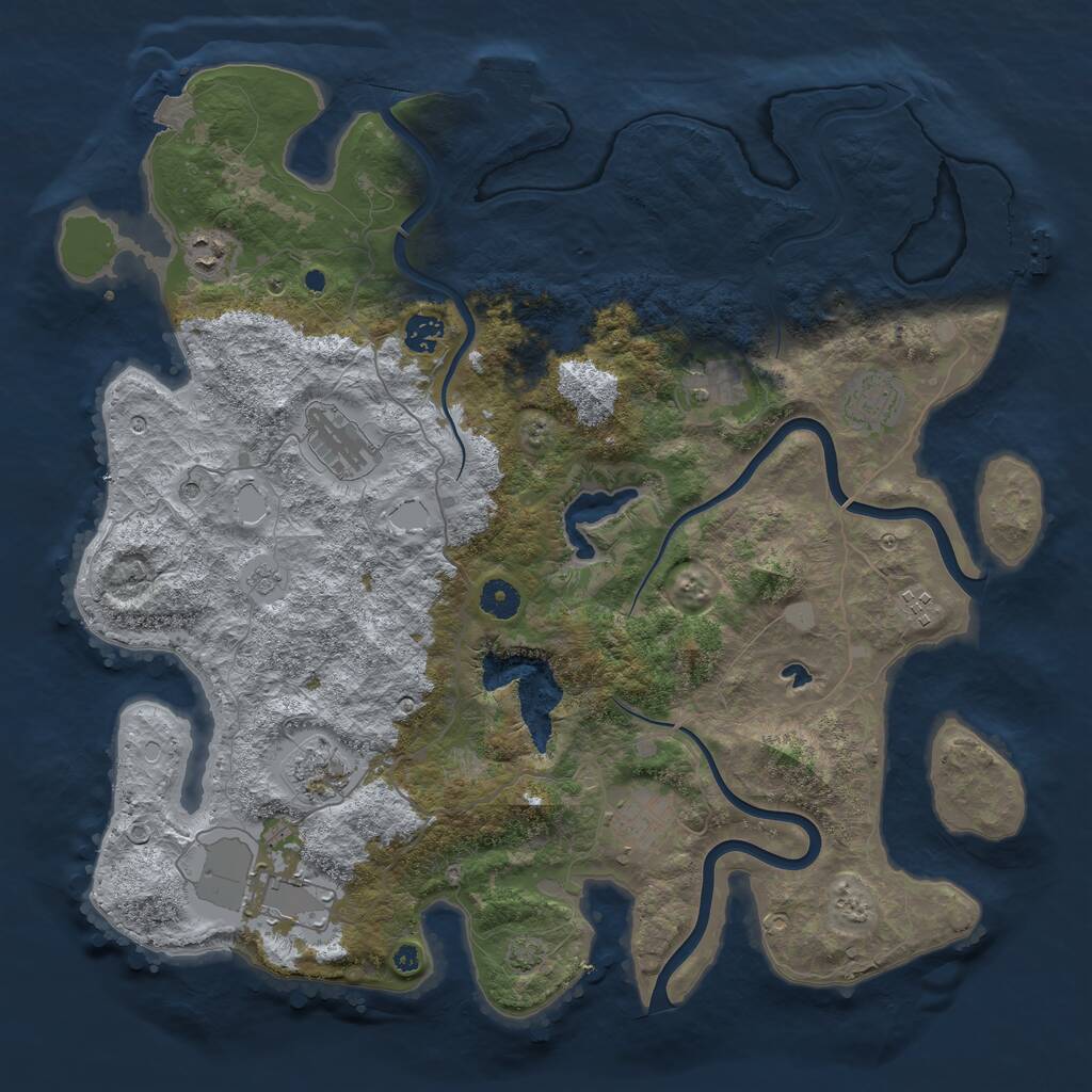 Rust Map: Procedural Map, Size: 4200, Seed: 1123005656, 15 Monuments