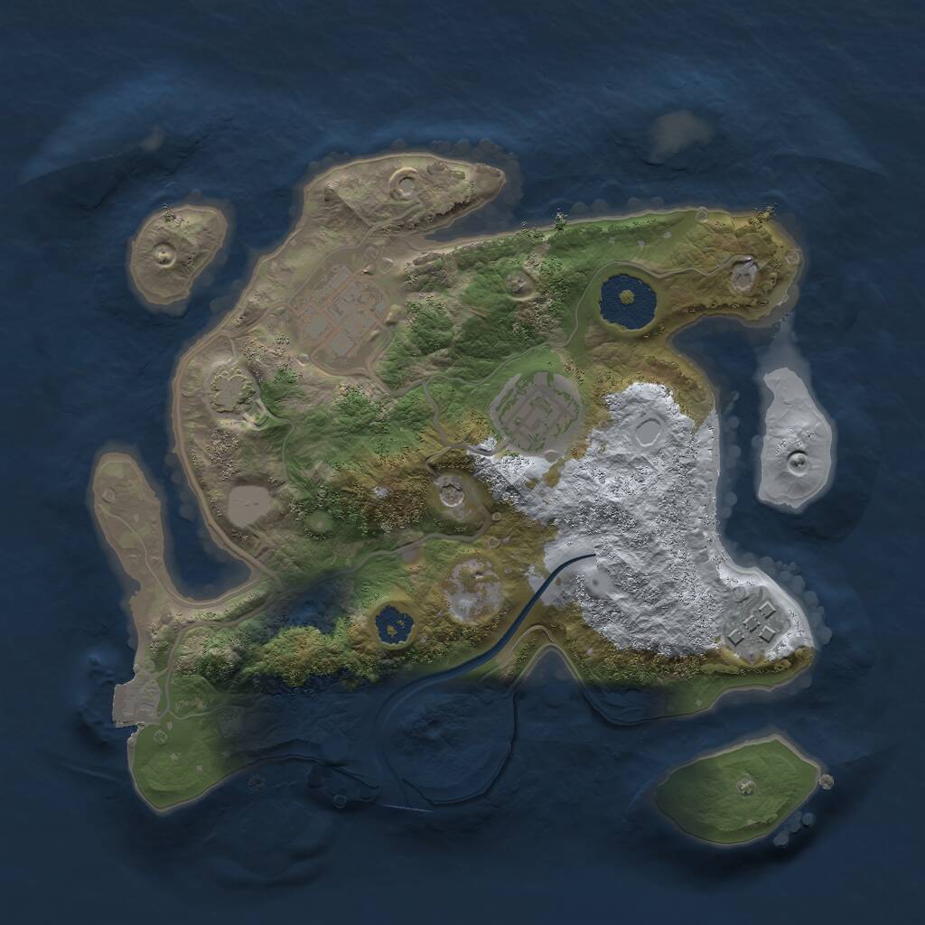 Rust Map: Procedural Map, Size: 2500, Seed: 894308, 6 Monuments