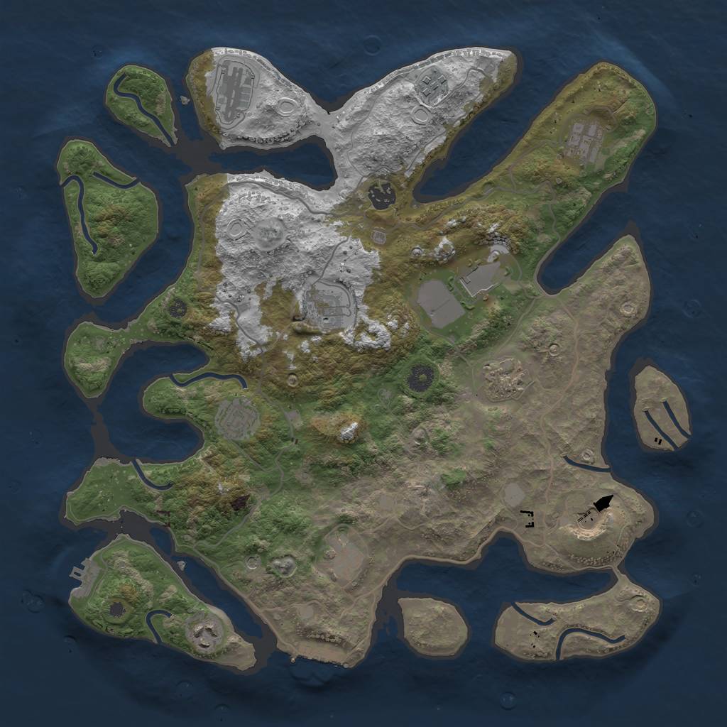 Rust Map: Procedural Map, Size: 4000, Seed: 303092926, 19 Monuments