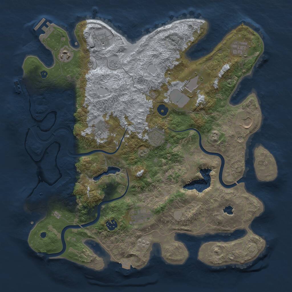 Rust Map: Procedural Map, Size: 4000, Seed: 303092926, 16 Monuments