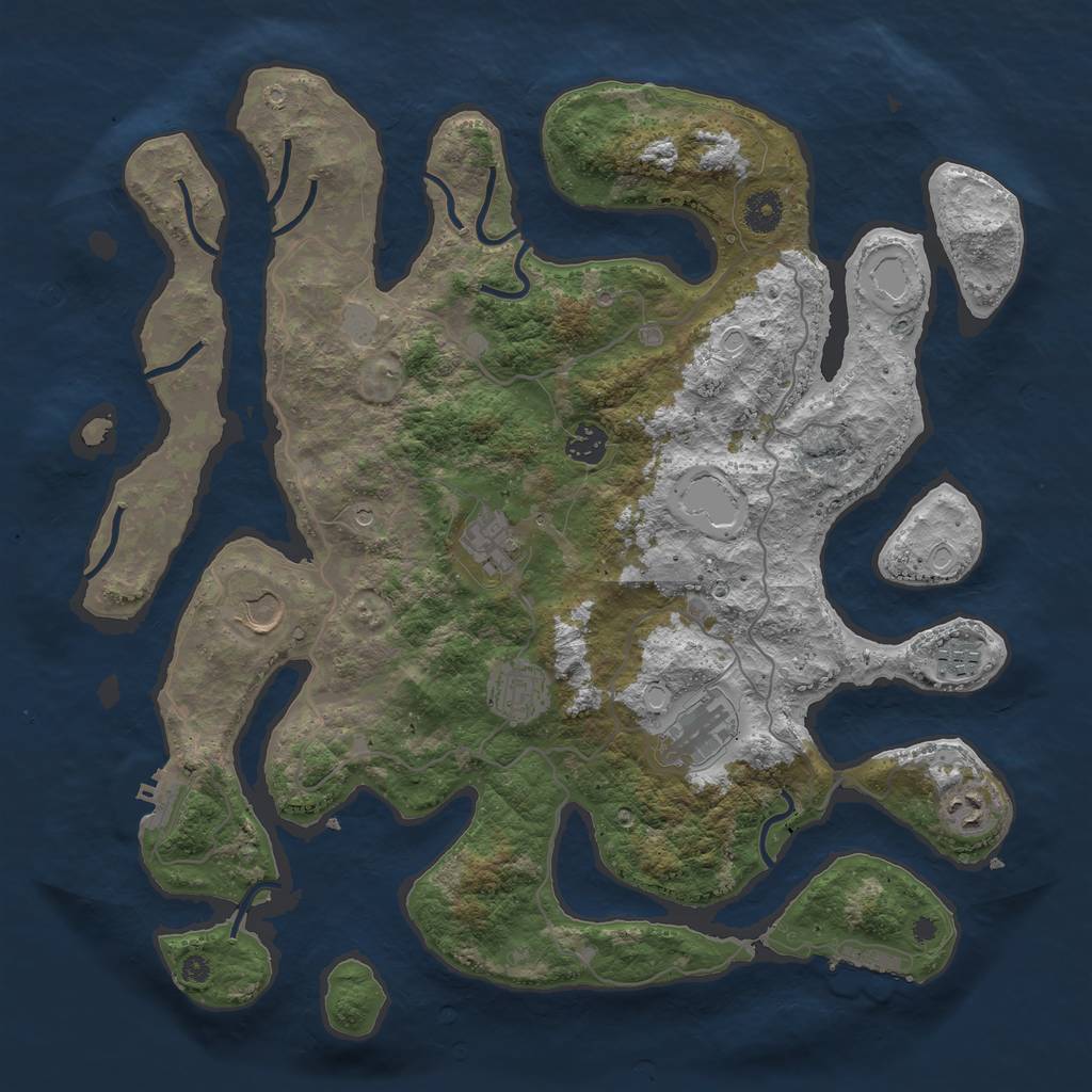 Rust Map: Procedural Map, Size: 4000, Seed: 42815605, 15 Monuments