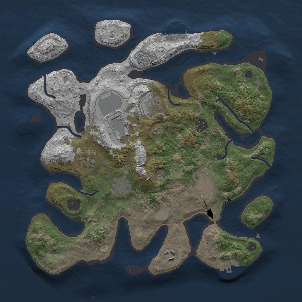Rust Map: Procedural Map, Size: 3500, Seed: 4988752, 16 Monuments