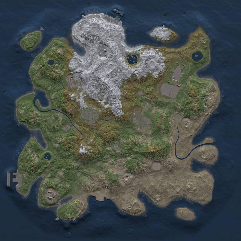Rust Map: Procedural Map, Size: 3500, Seed: 1682484952, 12 Monuments