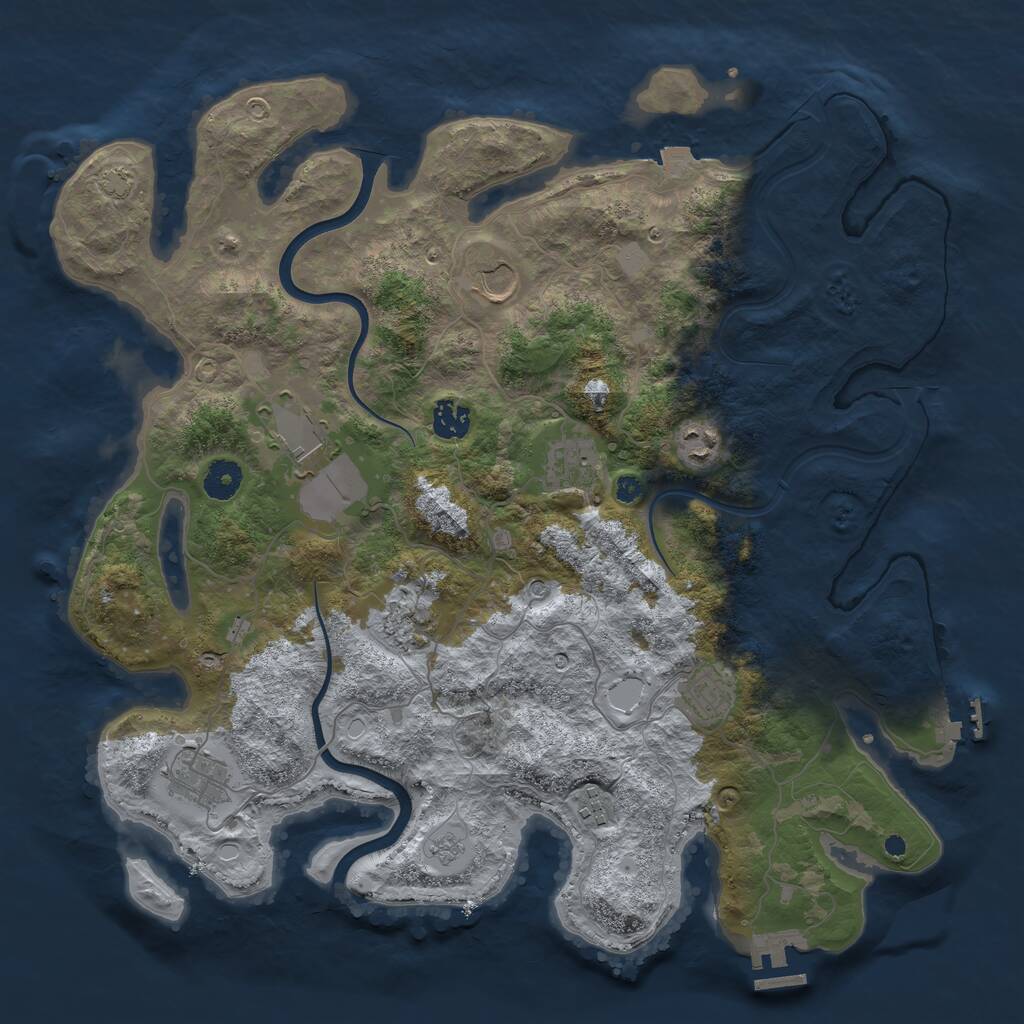 Rust Map: Procedural Map, Size: 3950, Seed: 414948814, 15 Monuments