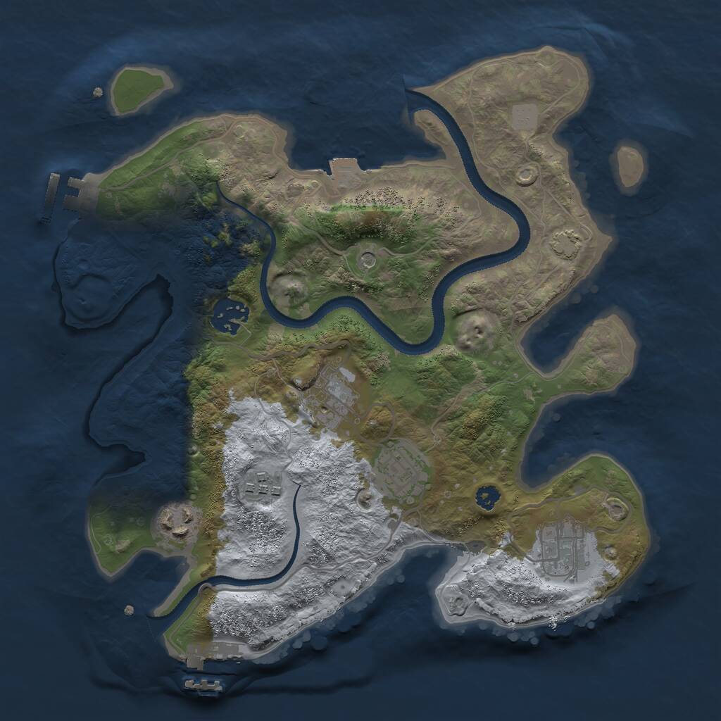Rust Map: Procedural Map, Size: 3000, Seed: 732889, 11 Monuments