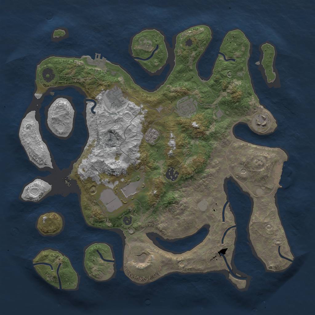 Rust Map: Procedural Map, Size: 3600, Seed: 5235461, 15 Monuments