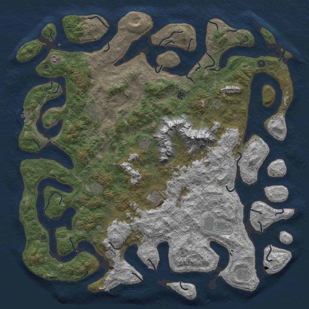 Rust Map: Procedural Map, Size: 6000, Seed: 111, 19 Monuments