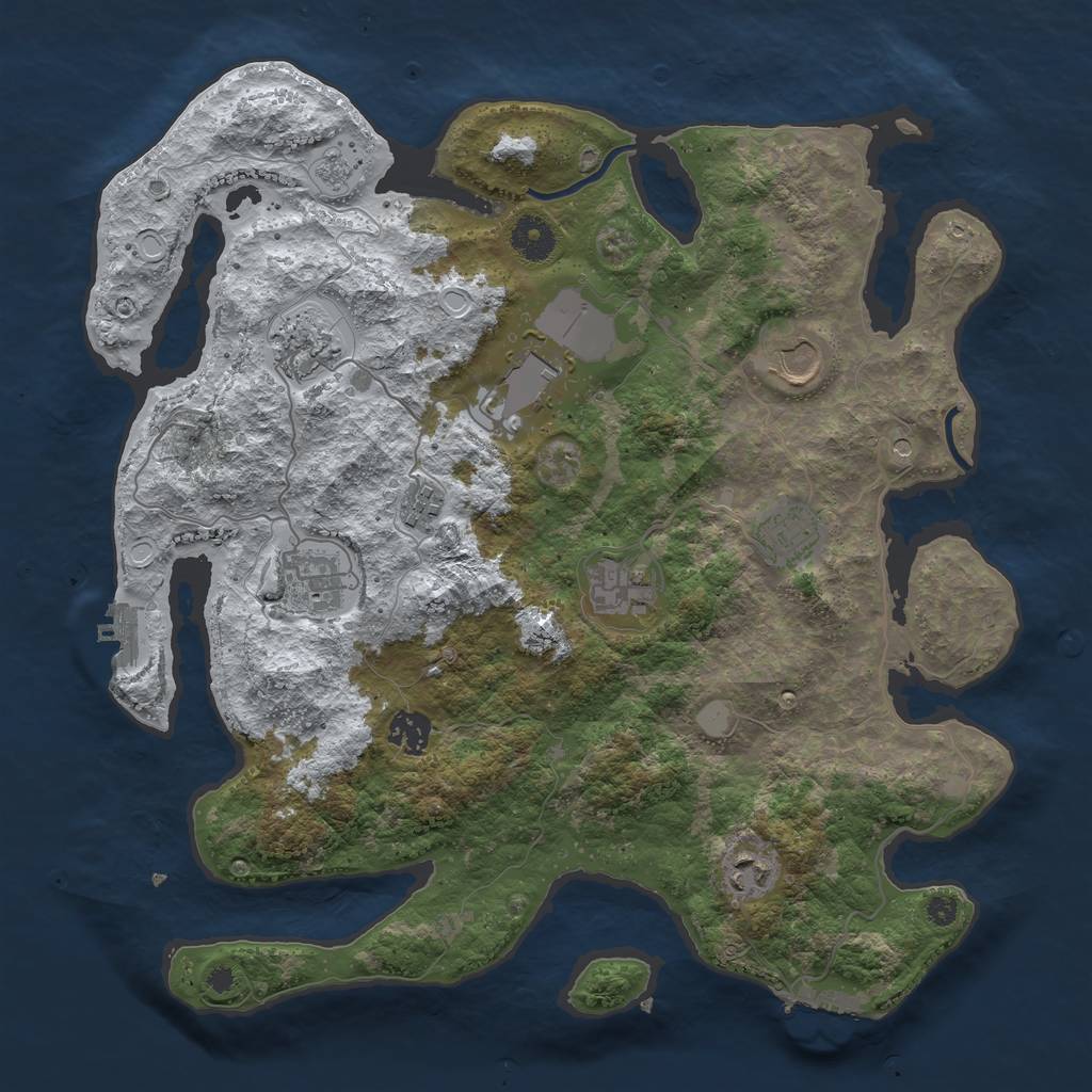 Rust Map: Procedural Map, Size: 3750, Seed: 106426740, 18 Monuments
