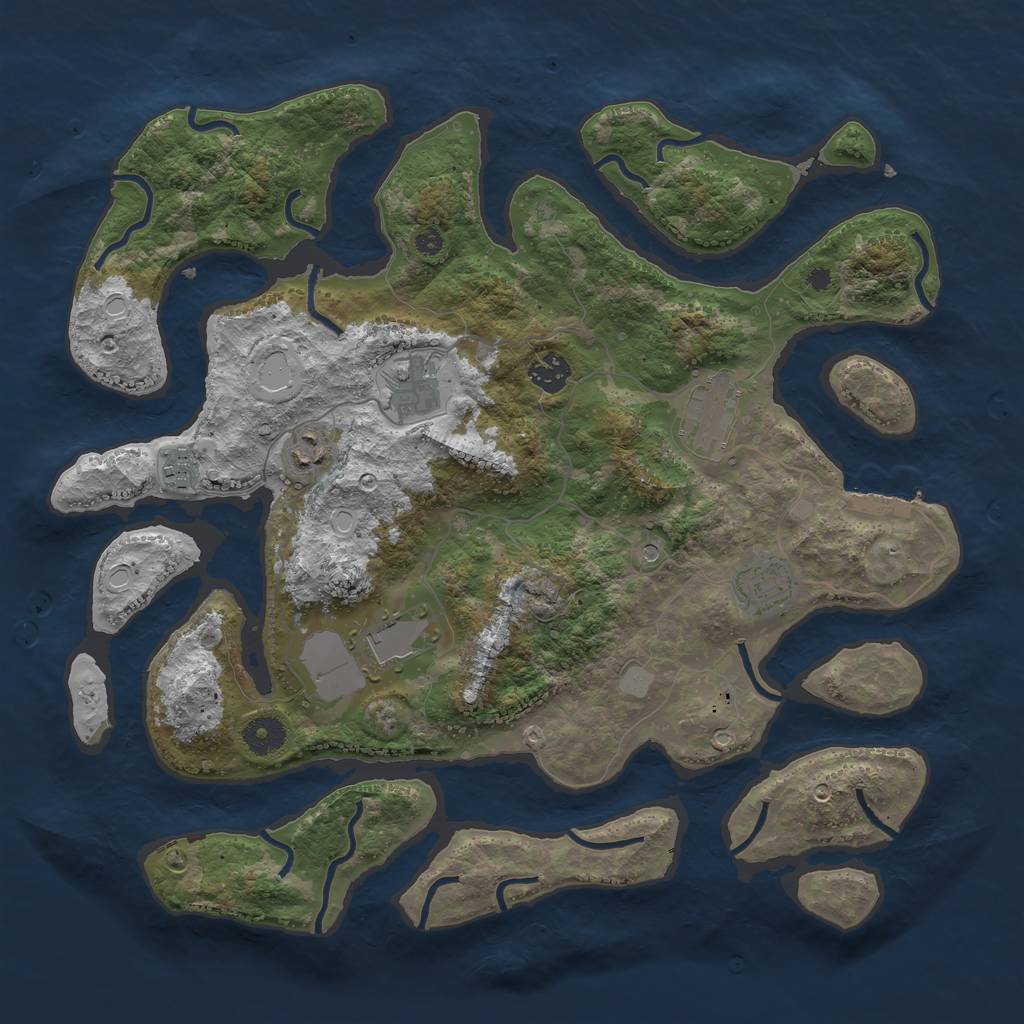 Rust Map: Procedural Map, Size: 3875, Seed: 2682429, 14 Monuments