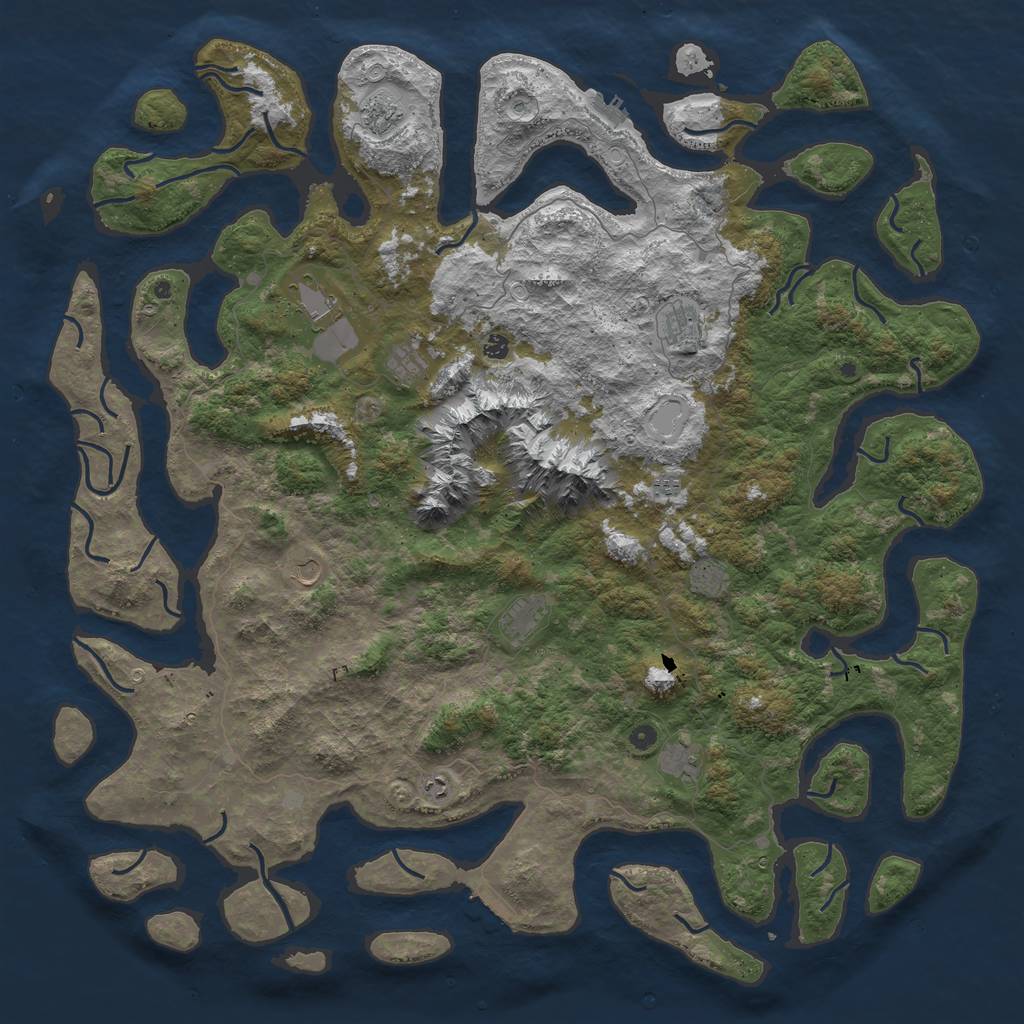 Rust Map: Procedural Map, Size: 6000, Seed: 90795678, 19 Monuments