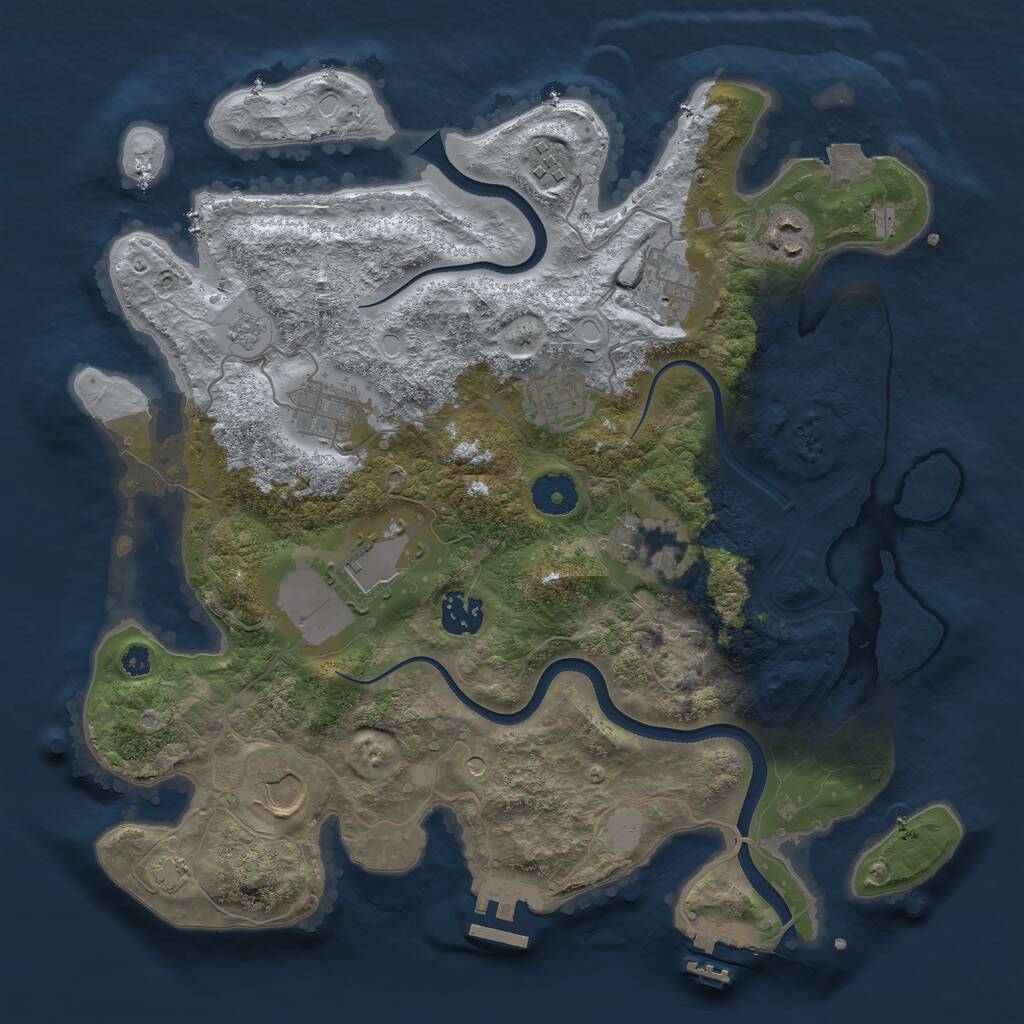 Rust Map: Procedural Map, Size: 3500, Seed: 21549, 15 Monuments