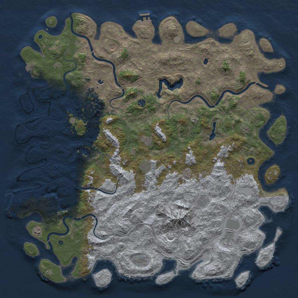 Rust Map: Procedural Map, Size: 6000, Seed: 456836454, 17 Monuments