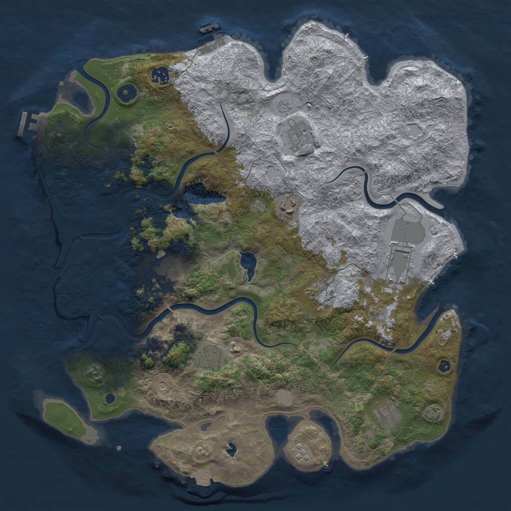 Rust Map: Procedural Map, Size: 4200, Seed: 12487178, 15 Monuments