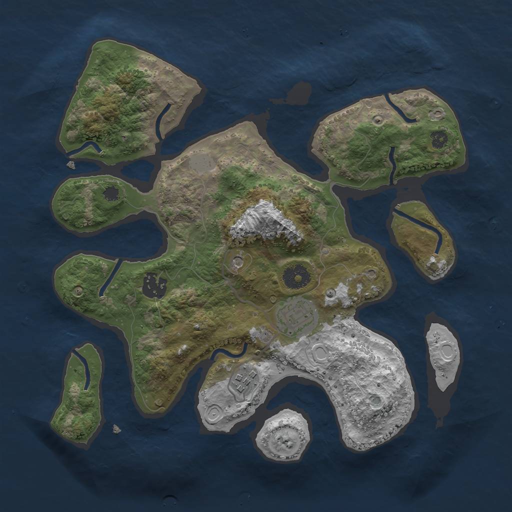 Rust Map: Procedural Map, Size: 3000, Seed: 141312, 9 Monuments