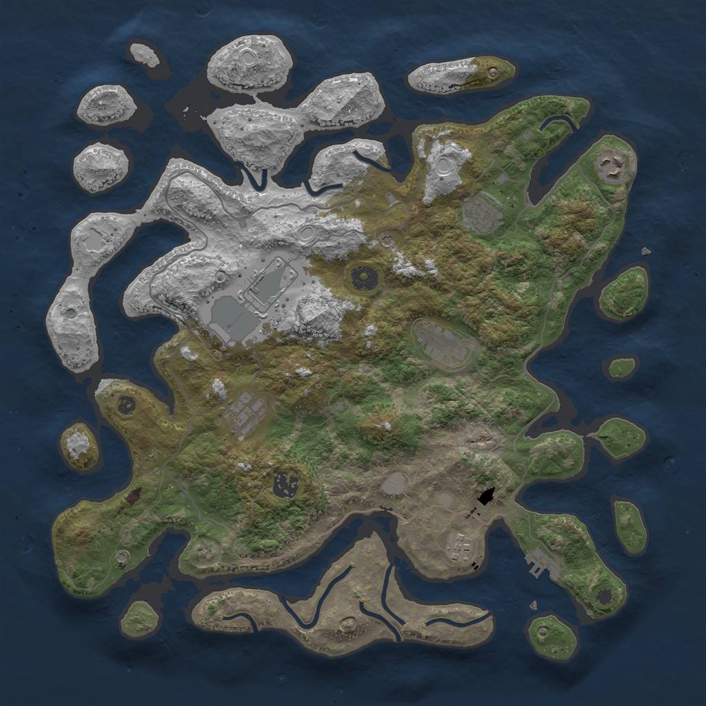 Rust Map: Procedural Map, Size: 4000, Seed: 96587, 14 Monuments