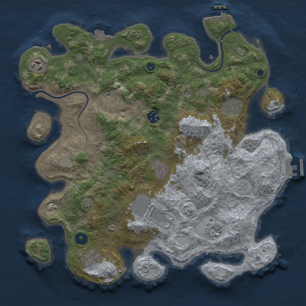 Rust Map: Procedural Map, Size: 3700, Seed: 36778911, 15 Monuments
