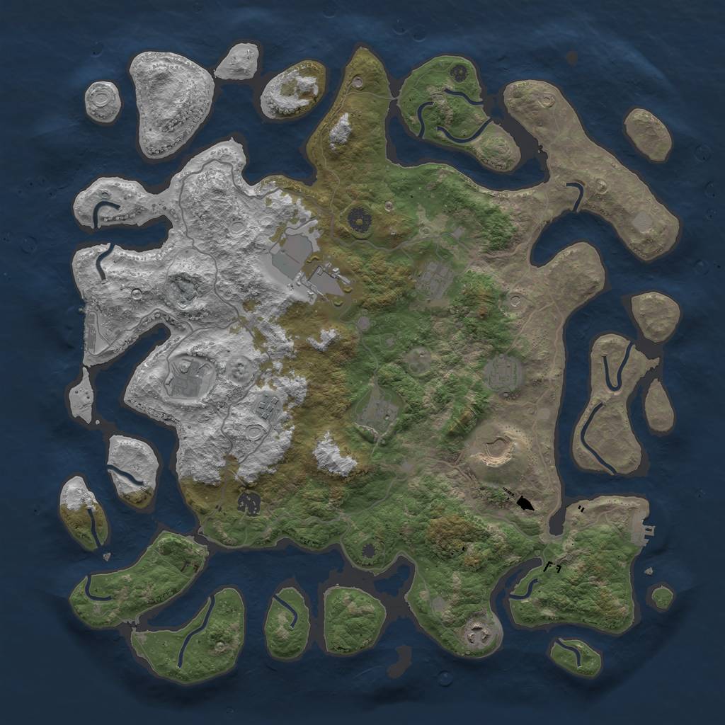 Rust Map: Procedural Map, Size: 4500, Seed: 183845100, 17 Monuments