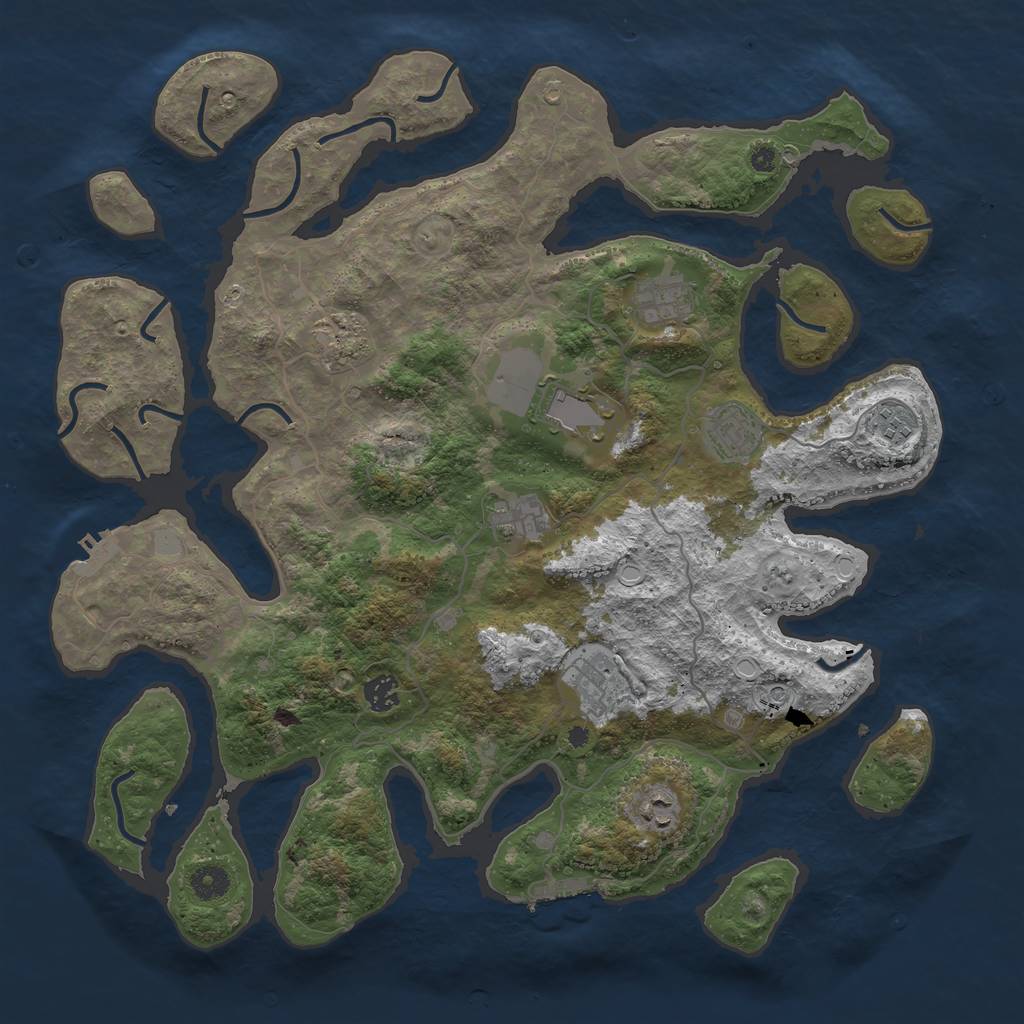 Rust Map: Procedural Map, Size: 4200, Seed: 2112021, 17 Monuments