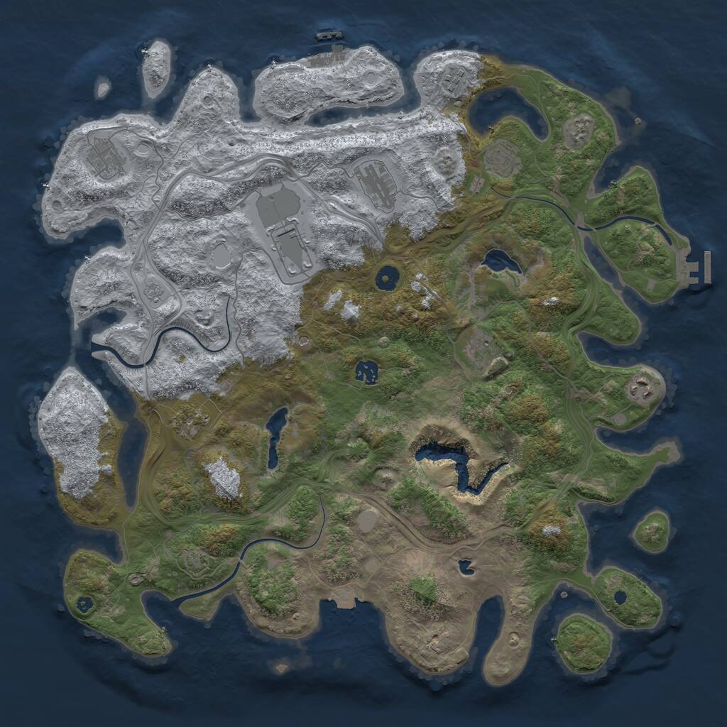 Rust Map: Procedural Map, Size: 4500, Seed: 234523, 15 Monuments