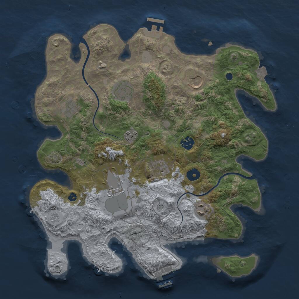 Rust Map: Procedural Map, Size: 3500, Seed: 1472967101, 14 Monuments