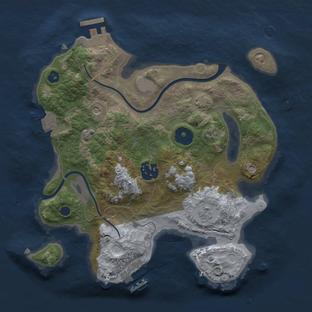 Rust Map: Procedural Map, Size: 2600, Seed: 1396885952, 7 Monuments