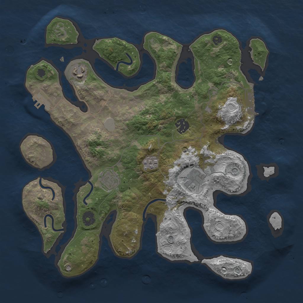 Rust Map: Procedural Map, Size: 3267, Seed: 69420, 13 Monuments