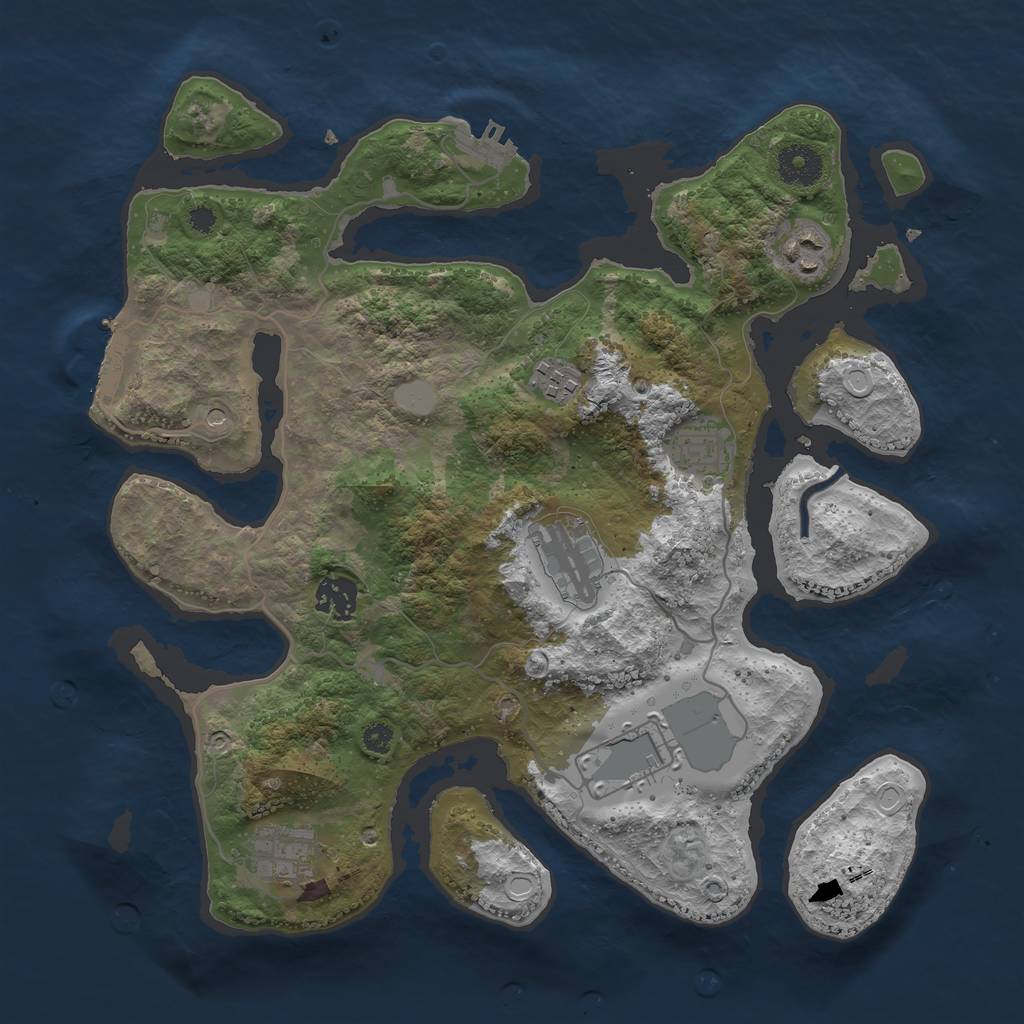 Rust Map: Procedural Map, Size: 3500, Seed: 56462724, 15 Monuments