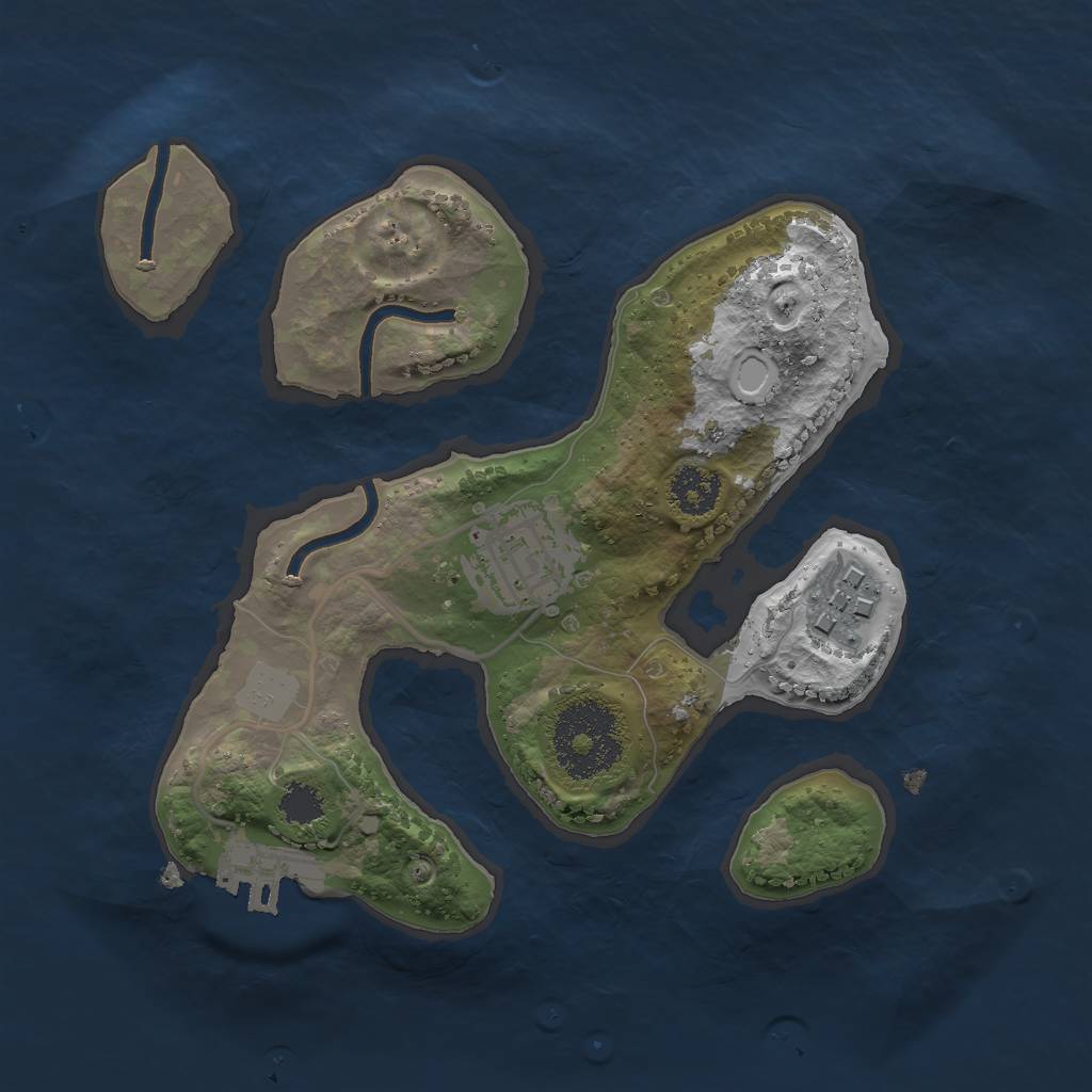 Rust Map: Procedural Map, Size: 2250, Seed: 6456434, 8 Monuments
