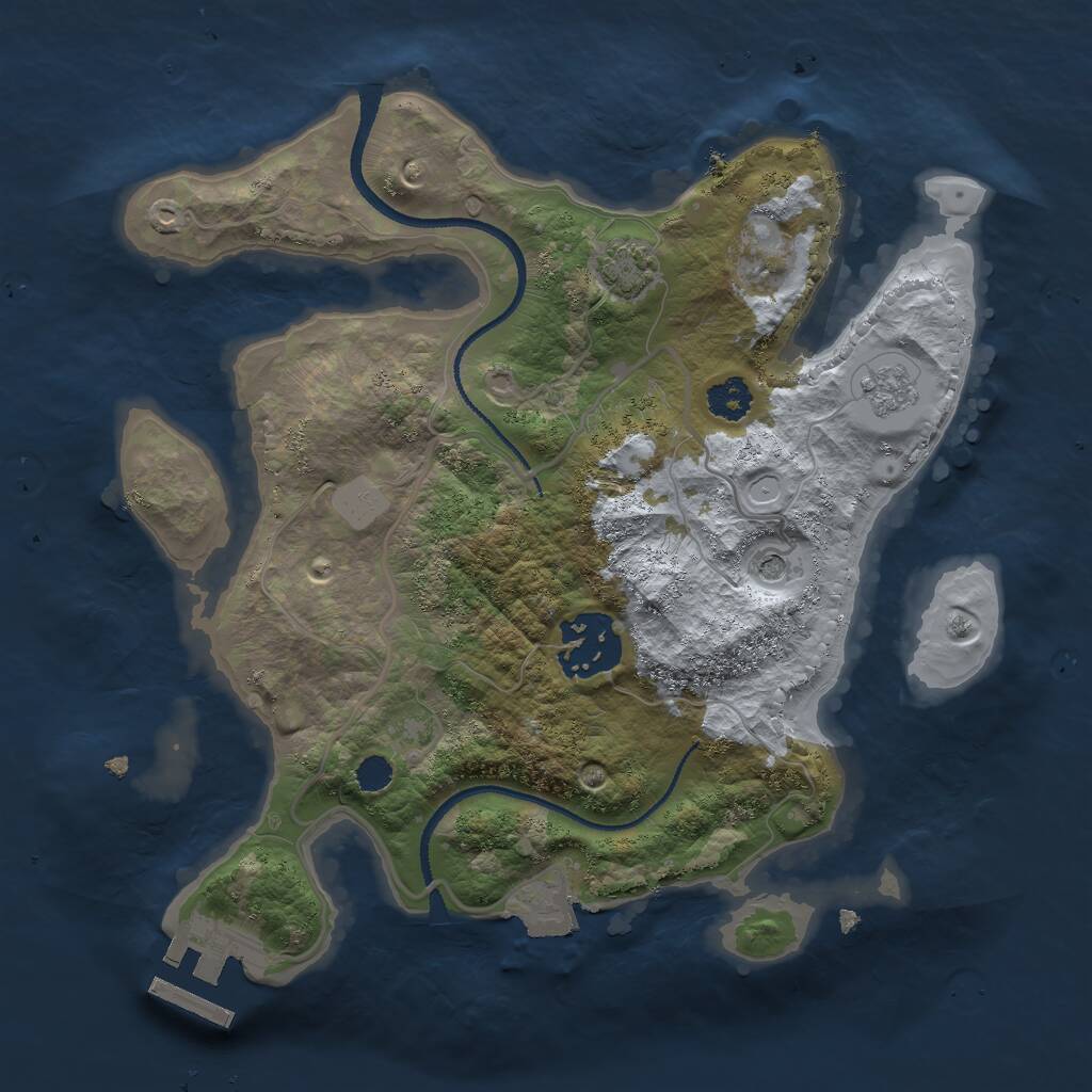 Rust Map: Procedural Map, Size: 2500, Seed: 5666, 6 Monuments
