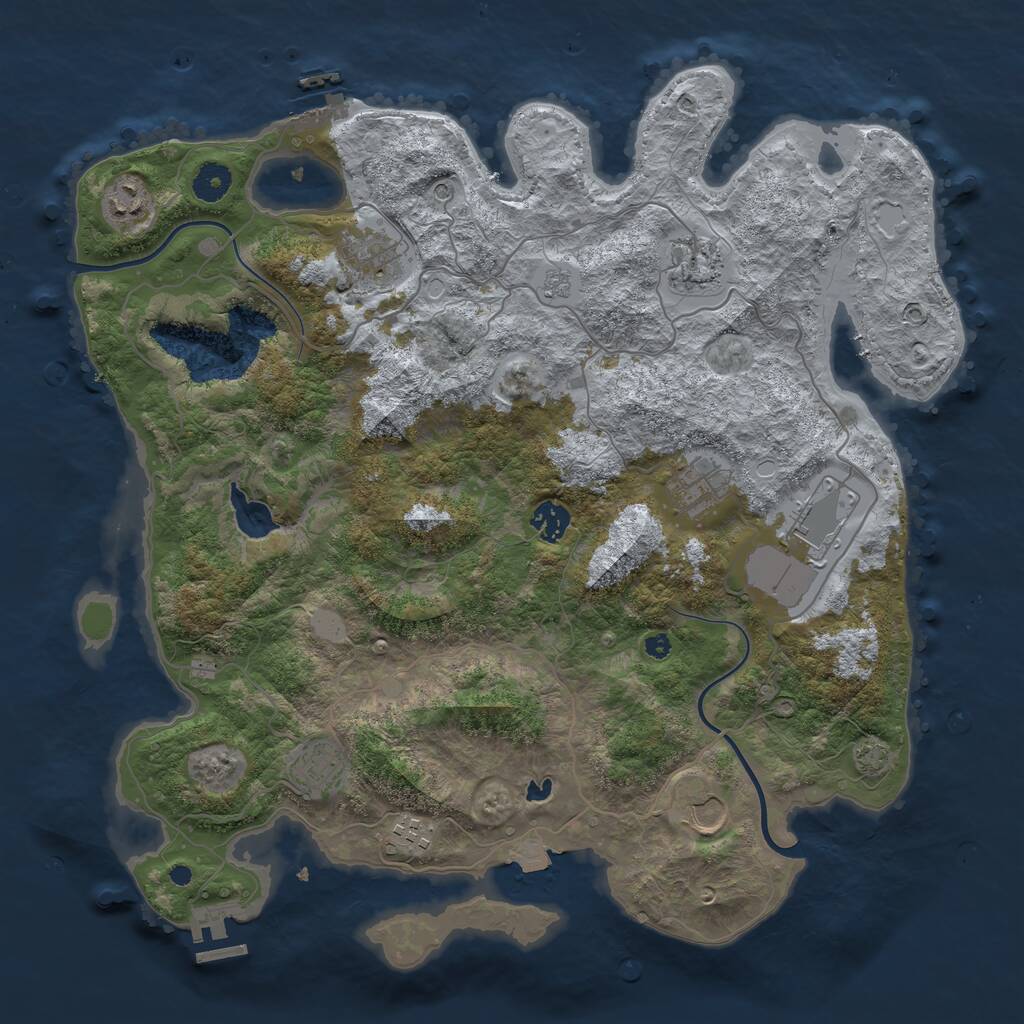 Rust Map: Procedural Map, Size: 4000, Seed: 272952771, 15 Monuments