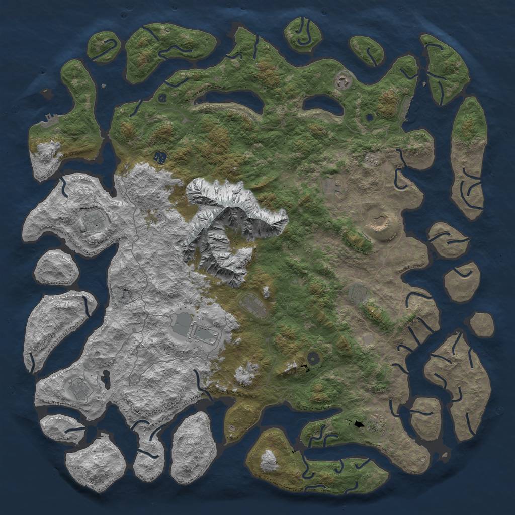 Rust Map: Procedural Map, Size: 6000, Seed: 95, 19 Monuments