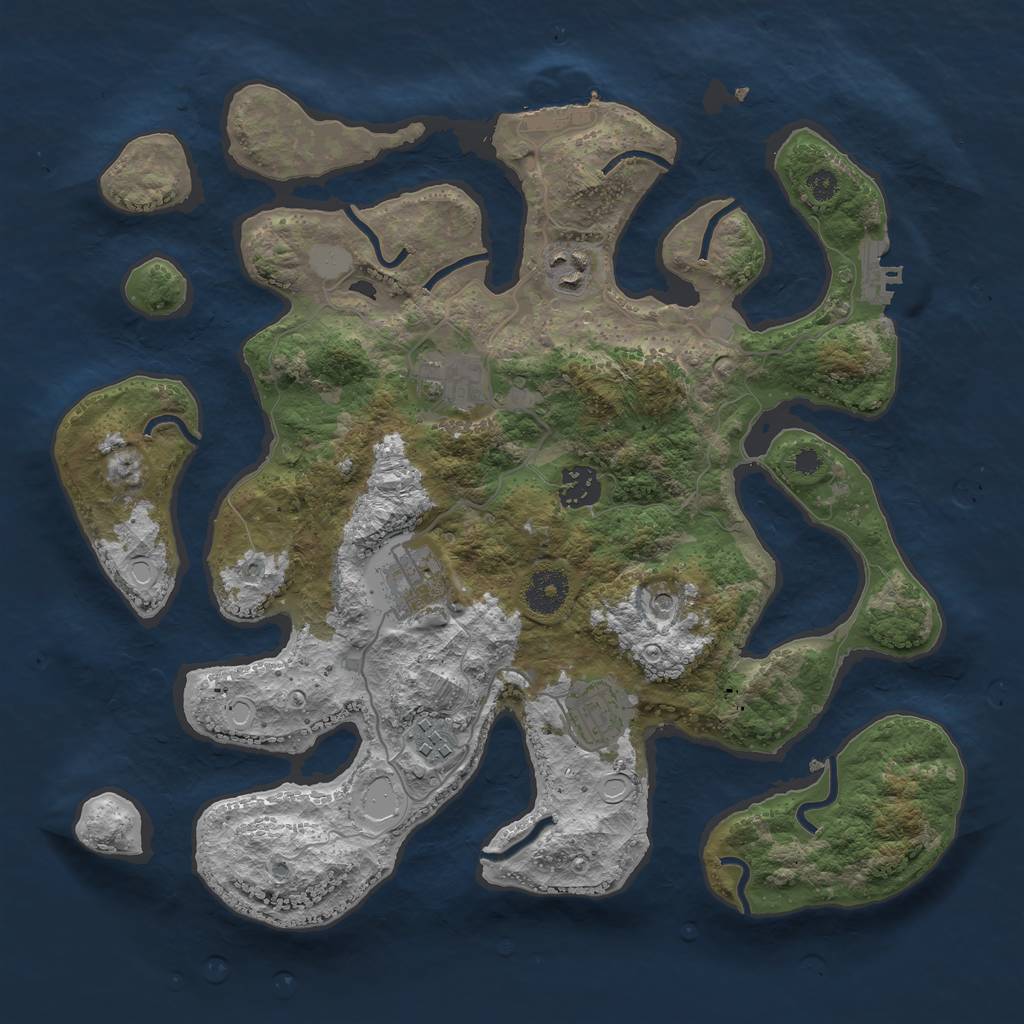 Rust Map: Procedural Map, Size: 3500, Seed: 1321, 14 Monuments